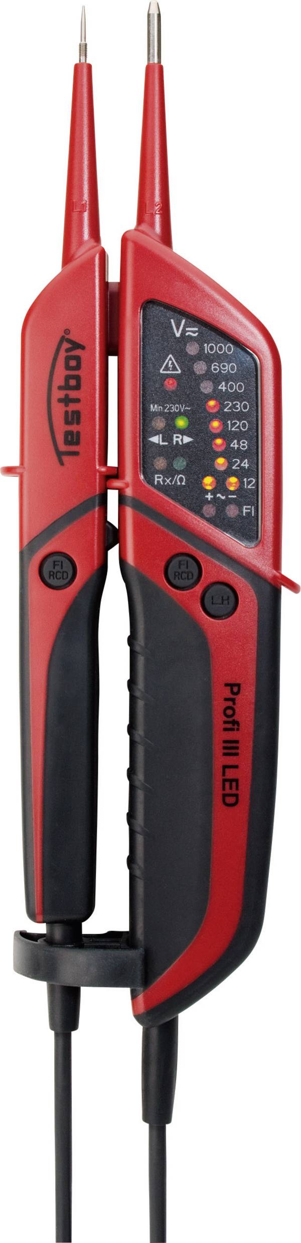 Testboy Profi III LED Tweepolige spanningstester  CAT IV 1000 V LED, Akoestisch, Vibratie