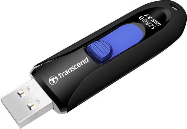 Transcend JetFlash® 790 USB-stick  128 GB Zwart, Blauw TS128GJF790K USB-A 3.1 Gen 1