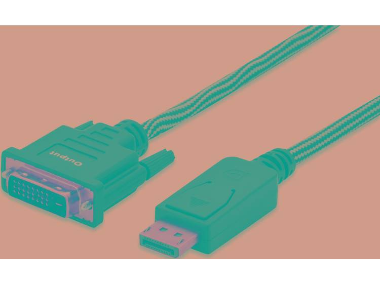 ednet DisplayPort-DVI Aansluitkabel [1x DisplayPort stekker <=> 1x DVI-stekker 24+1-polig] 3.00 m Zw