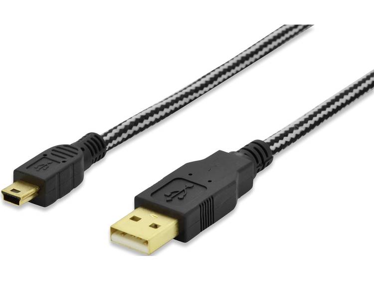 ednet USB 2.0 Aansluitkabel [1x USB 2.0 stekker A 1x USB 2.0 stekker mini-B] 3.00 m Zwart Vergulde s
