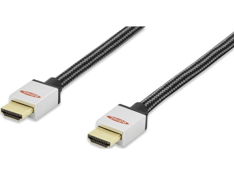 ednet HDMI Aansluitkabel [1x HDMI-stekker <=> 1x HDMI-stekker] 2 m Zwart-zilver