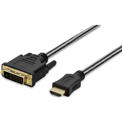 ednet 84487 HDMI-kabel HDMI / DVI Adapterkabel HDMI-A-stekker, DVI-D 24+1-polige stekker 5.00 m Zwart Vergulde steekcont