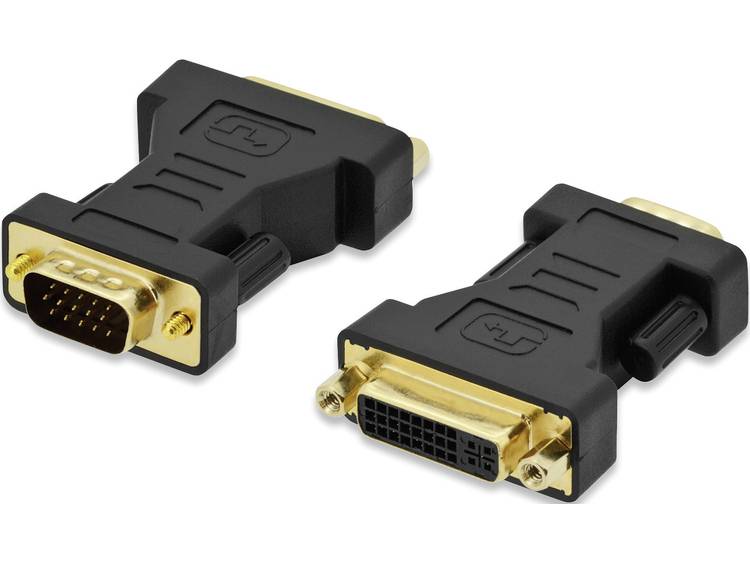ednet VGA-DVI Adapter [1x VGA stekker <=> 1x DVI-bus 24+5-polig] Zwart