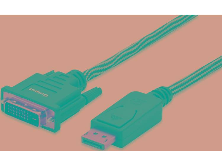 ednet DisplayPort-DVI Aansluitkabel [1x DisplayPort stekker <=> 1x DVI-stekker 24+1-polig] 2 m Zwart