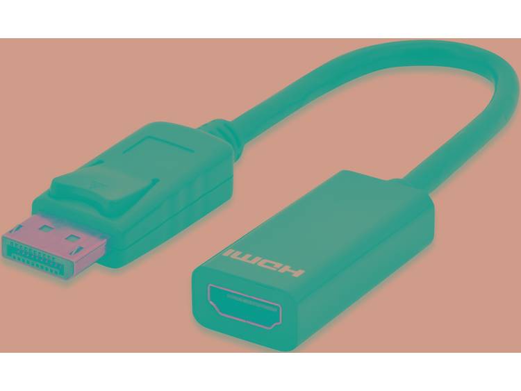 ednet DisplayPort-HDMI Aansluitkabel [1x DisplayPort stekker <=> 1x HDMI-bus] 0.15 m Zwart