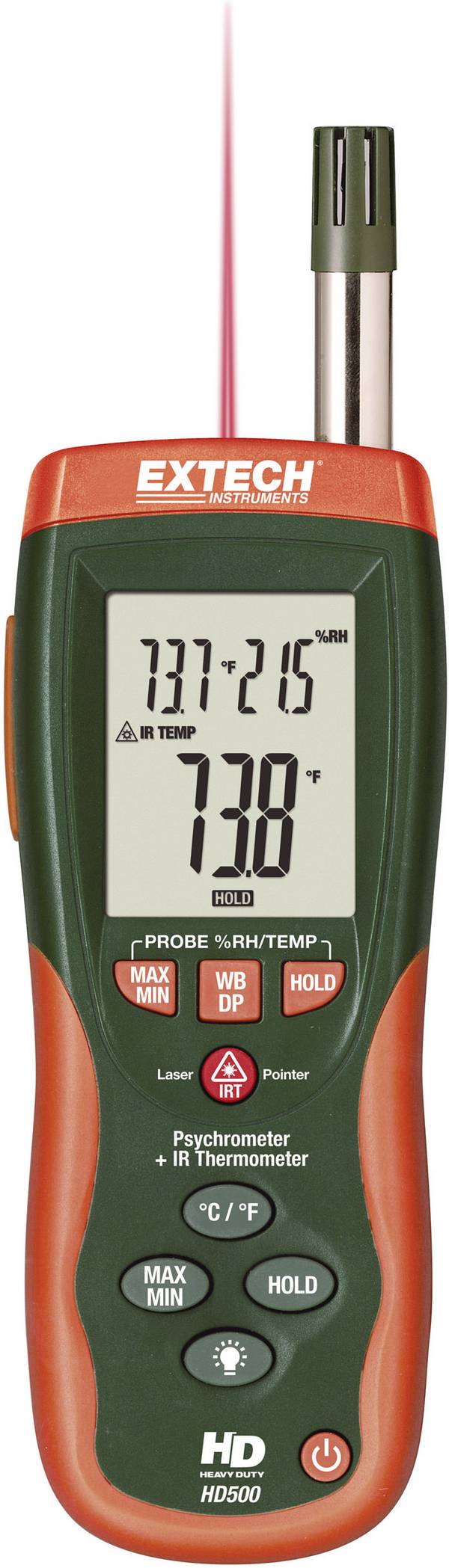 Extech HD-500 Luchtvochtigheidsmeter (hygrometer) 0 % Hrel 100 % Hrel Dauwpunt/schimmel waarschuwingsweergave