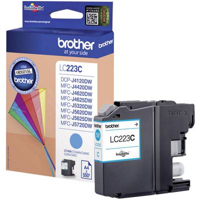 Magenta inktcartridge Brother LC223C met verpakking. Compatibel met modellen DCP-J4120DW, MFC-J4420DW, J4620DW, J4625DW, J5620DW, J5625DW, J5720DW.