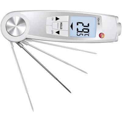 Digitale thermometer met meerdere sondes, OLED-display toont 28,9°C. Apparaatfuncties: Aan/Uit, Hold. Geschikt voor nauwkeurige temperatuurmeting.