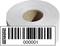 Een rol papier met een barcode die het nummer '000001' weergeeft, met naast de barcode de tekst 'BENNING'.