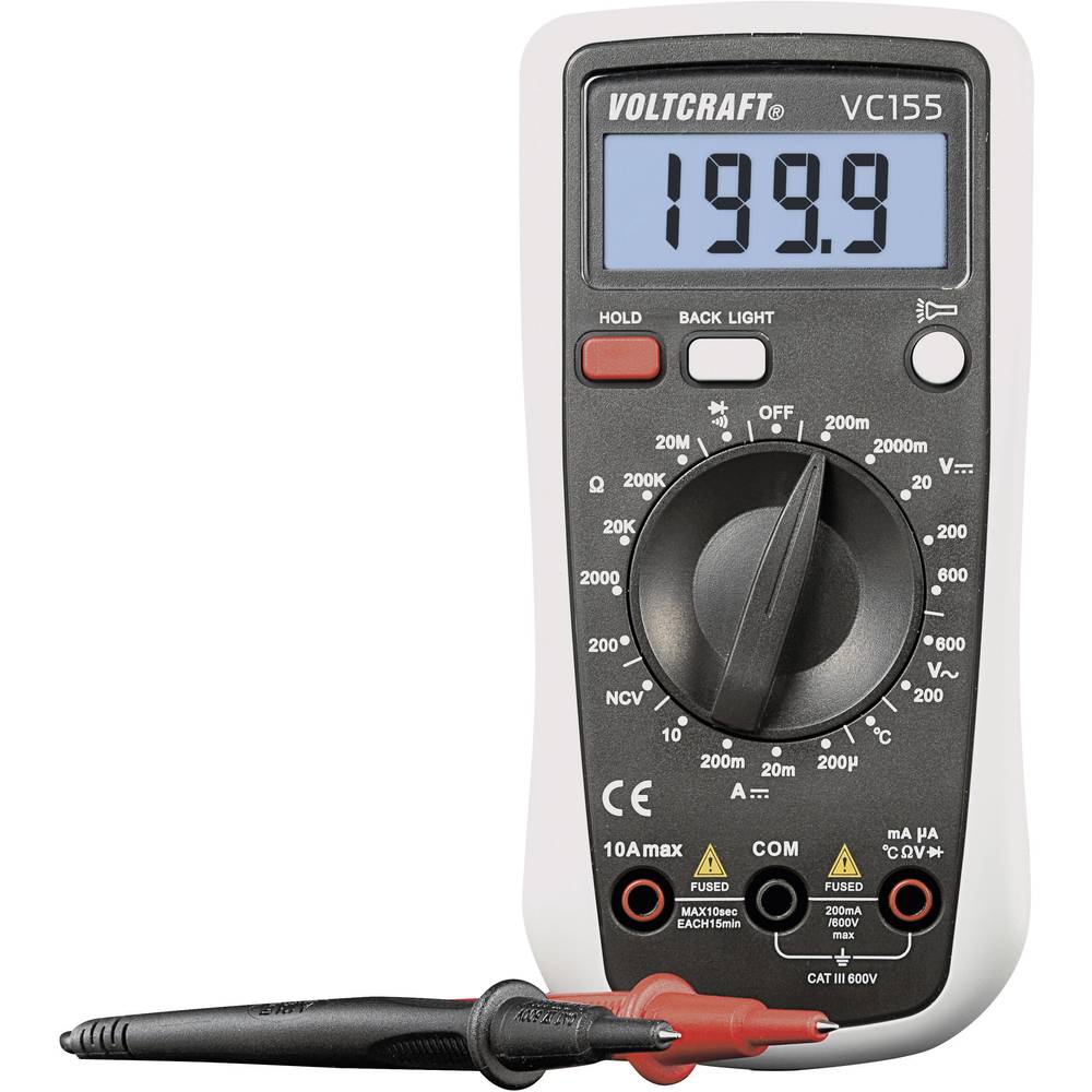 VOLTCRAFT VC155-ISO Multimeter Kalibratie (ISO) Digitaal CAT III 600 V Weergave (counts): 2000