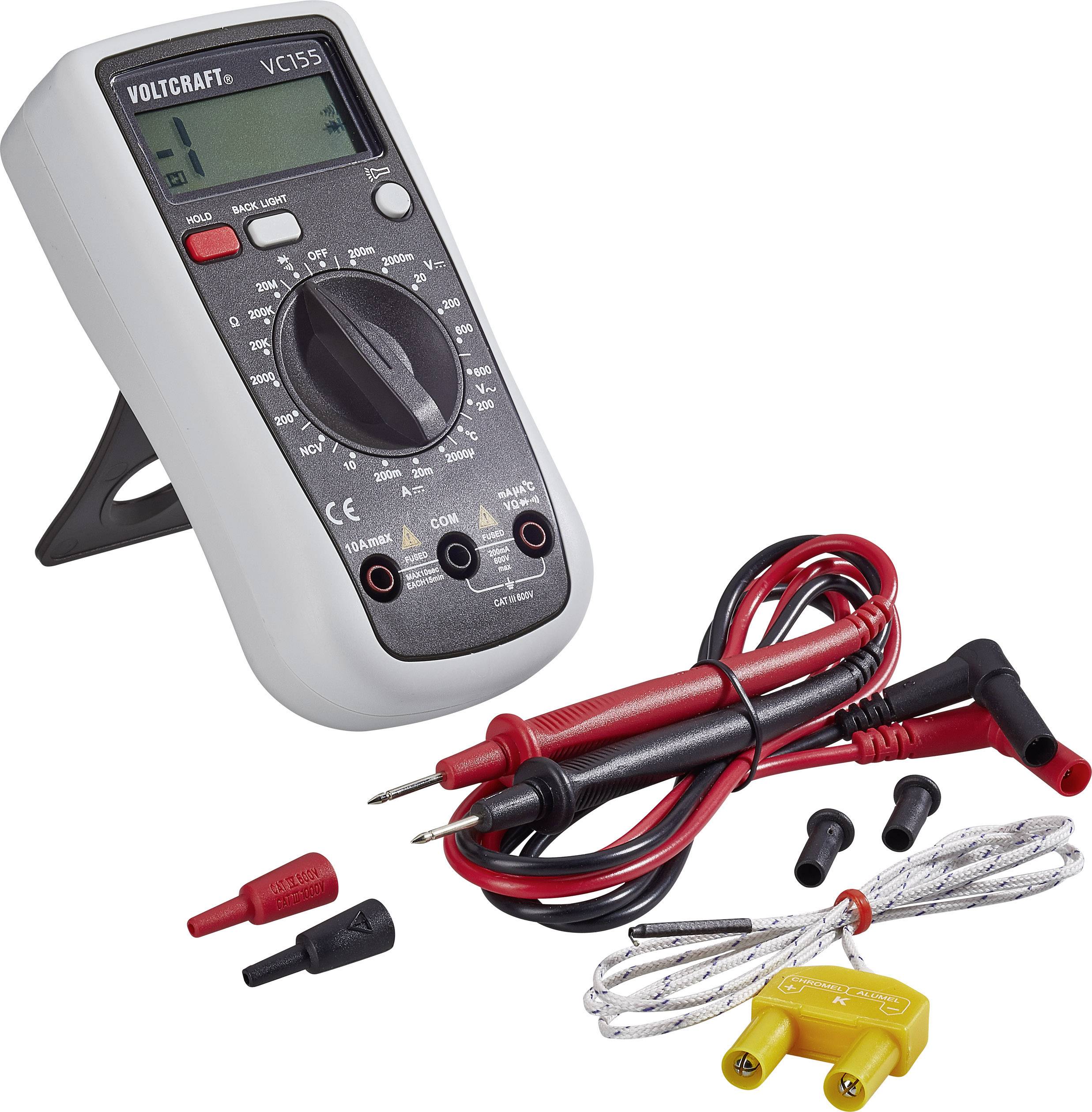 VOLTCRAFT VC155 Multimeter Digitaal CAT III 600 V Weergave (counts): 2000-10