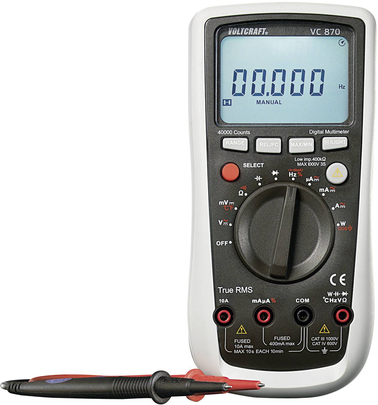 VOLTCRAFT VC870 Multimeter Digitaal CAT III 1000 V, CAT IV 600 V Weergave (counts): 40000-2