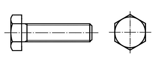 TOOLCRAFT 1064437 Zeskantbout M10 35 mm Buitenzeskant DIN 933 RVS A4 100 stuk(s)