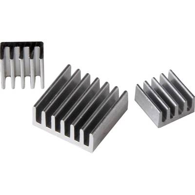 Joy-it RB-heatsink Koellichaamset Geschikt voor serie: Raspberry Pi®, Banana Pi Zilver