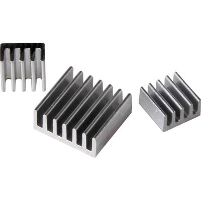 Joy-it RB-heatsink Koellichaamset Geschikt voor serie: Raspberry Pi, Banana Pi Zilver