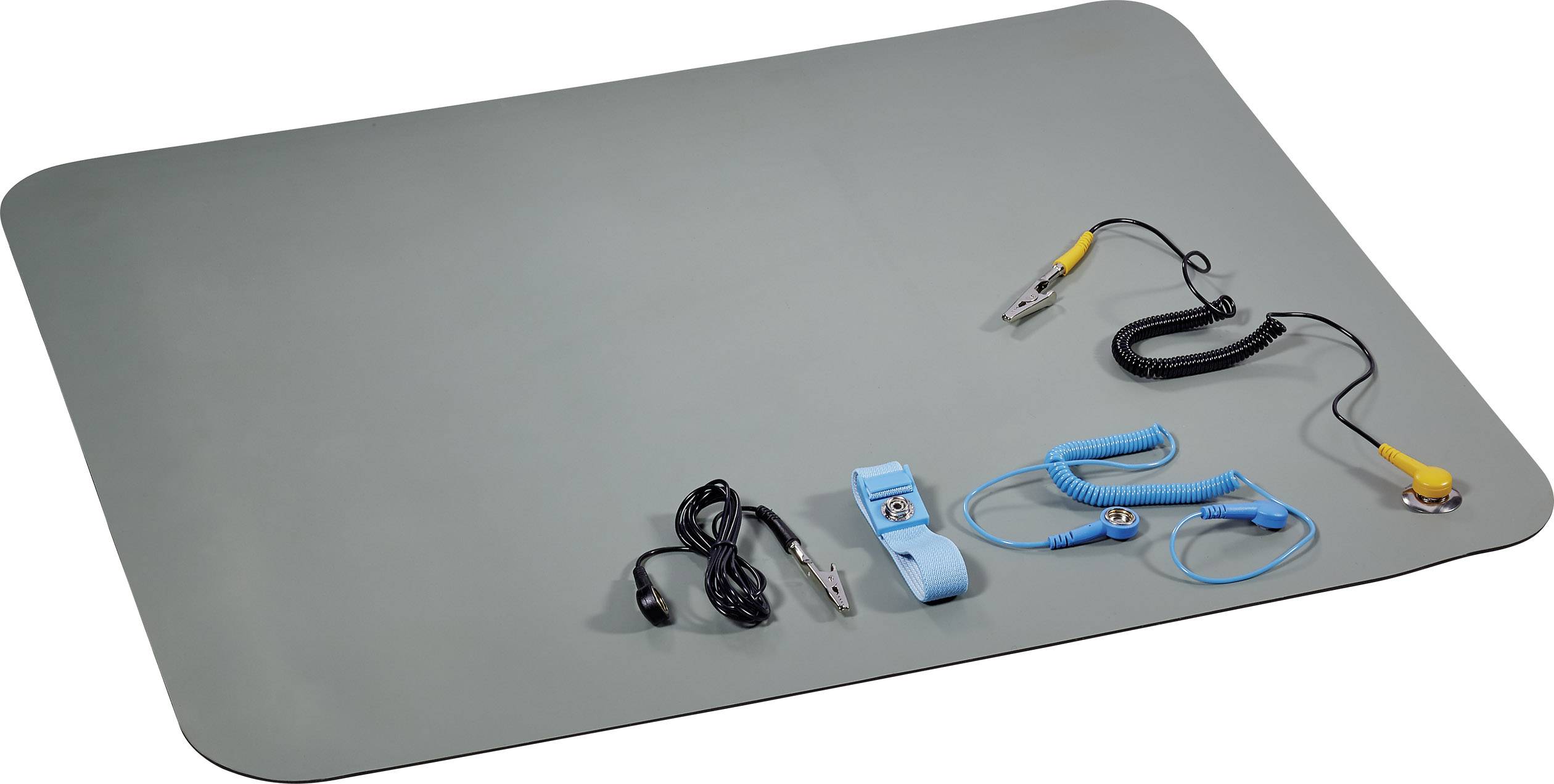 TRU COMPONENTS ESDM-500BG ESD-bureaumatset Grijs (l x b x h) 590 x 500 x 2 mm
