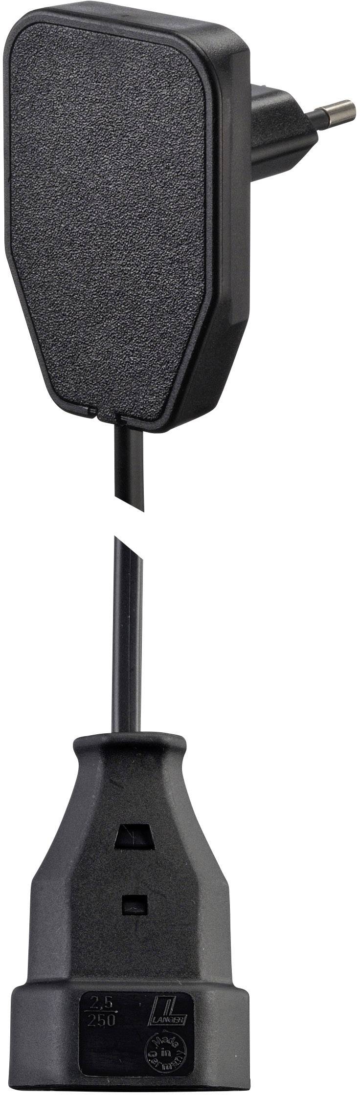 NVB 104569 Stroom Verlengkabel Zwart 0.80 m H03VVH2-F 2X 0,75 mm²