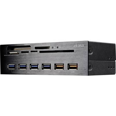 Akasa AK-HC-07BK Inbouw-geheugenkaartlezer 13.34 cm (5.25") USB 2.0 (moederbord), USB 3.2 Gen 1 (moederbord), Molex, SAT