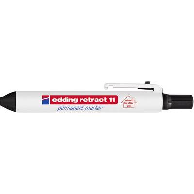 Een witte stift met de opdruk 'edding retract 11 permanent marker'.