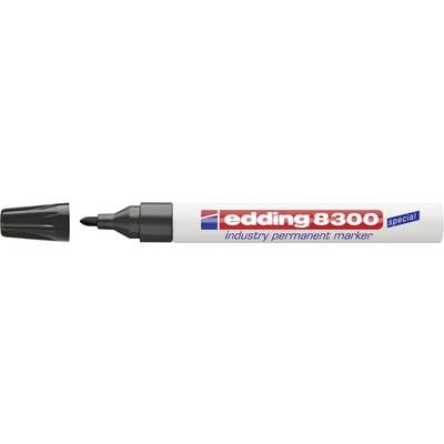 Permanente marker 'edding 8300' met blauwe dop en rood logo.