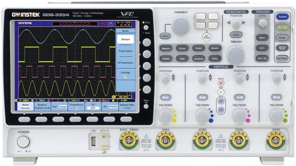 GW Instek GDS-3504 Digitale oscilloscoop 500 MHz 4-kanaals 4 GSa/s 25 kpts 8 Bit Digitaal geheugen (DSO) 1 stuk(s)