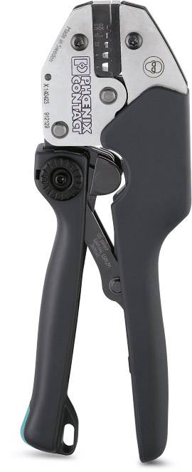 Handmatige krimptang met ergonomische handgreep, geschikt voor adereindhulzen. Bevat fijne ribbels voor nauwkeurige aanpassing aan kabels.