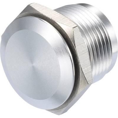 Zilveren metalen cilinder met schroefdraad, zichtbaar van opzij.