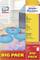 Een verpakking van Avery Zweckform CD-labels. Bevat 80 ondoorzichtige full-face labels, compatibel met alle printers.