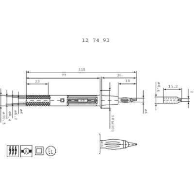 Stäubli PP-115/4 Veiligheids-testpunt Steekaansluiting 4 mm CAT II 1000 V Zwart  1 stuk(s)