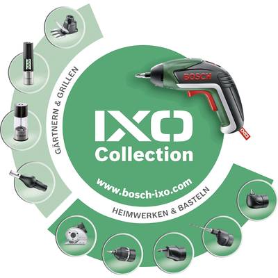 'IXO Collection' van Bosch, draadloze schroevendraaier met toebehoren voor tuin, barbecue, klussen en knutselen.
