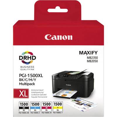 Canon Cartridge PGI-1500 XL BKCMY Origineel Combipack Zwart, Cyaan, Magenta, Geel 9182B004 Cartridge multipack