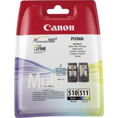 Canon Inktcartridge PG-510 / CL-511 Origineel Combipack Zwart, Cyaan, Magenta, Geel 2970B010