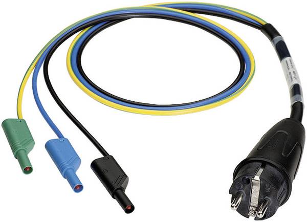 Benning 044142 Meetadapter  Randaarde stekker - Banaanstekker 4 mm  Zwart, Blauw, Groen, Geel
