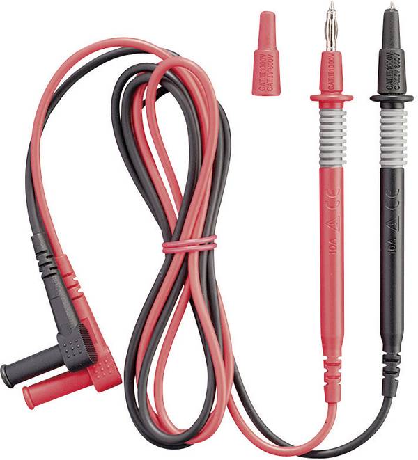 Benning 044145 Veiligheidsmeetsnoerenset Banaanstekker 4 mm Testpunt 1.00 m Zwart, Rood 1 stuk(s)