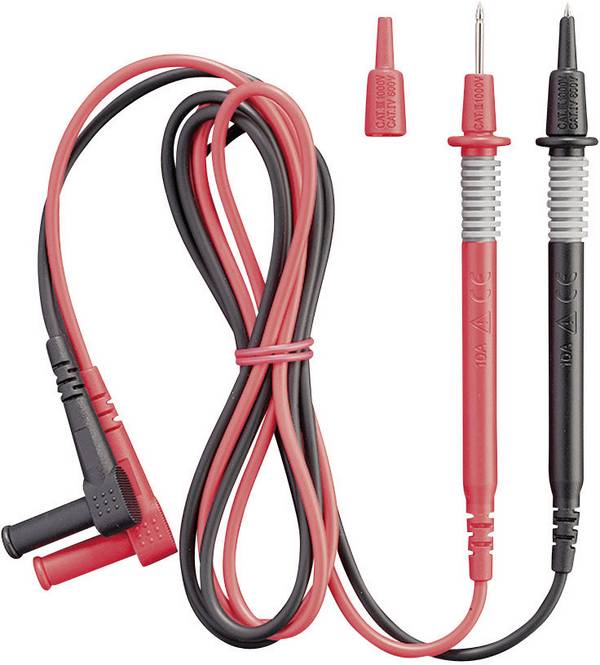 Benning 044146 Veiligheidsmeetsnoerenset Banaanstekker 2 mm Testpunt 1.00 m Zwart, Rood 1 stuk(s)
