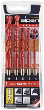 Alpen MultiCut 100805100 Carbide  Multifunctionele boorset 5-delig 4 mm, 5 mm, 6 mm, 8 mm, 10 mm  1/4" (6.3 mm) 1 set(s)