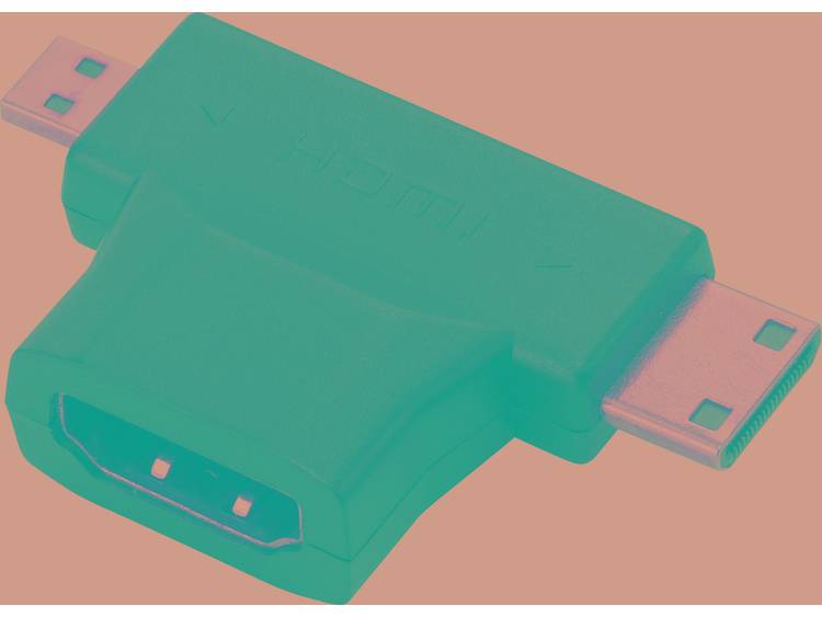 SpeaKa Professional HDMI Y-adapter [1x HDMI-stekker C mini, HDMI-stekker D micro 1x HDMI-bus] Zwart 