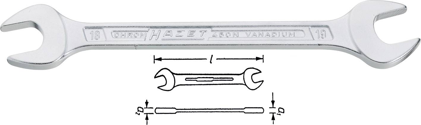 Hazet 450NA-1/4X5/16VKH Dubbele steeksleutel Sleutelbreedte (inch) 1/4" - 5/16"