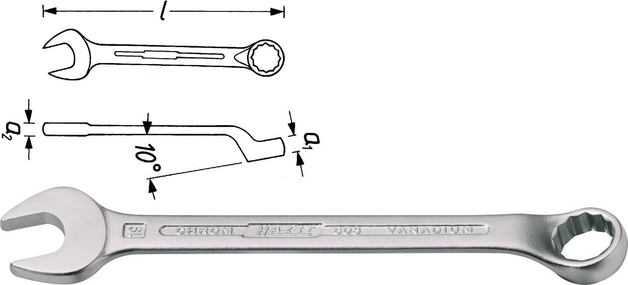 Hazet 603-10 603-10 Ring-steeksleutel Sleutelbreedte (metrisch) 10 mm