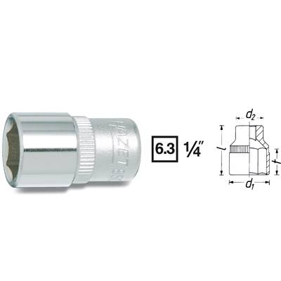 Hazet HAZET 850A-7/32 Dop (zeskant) Dopsleutelinzetstuk  7/32"    1/4" (6.3 mm)