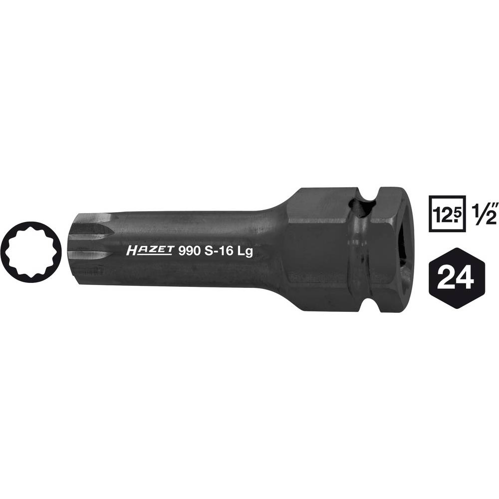 Hazet HAZET 990S-16LG Veeltand (XZN) Kracht-dopsleutelinzet 16 mm 1/2 (12.5 mm)