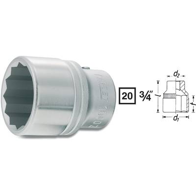 Afbeelding van een steeksleutel met zeskante opening, naast technische tekening. Afmeting: 20 3/4".