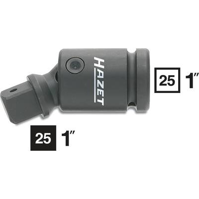 Hazet hoekverbindingsstuk met '1 inch' en '25 mm' specificaties.