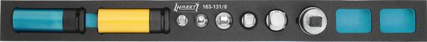 Hazet 163-131/8 163-131/8 Dopsleutelinzetset  3/8" (10 mm), 3/4" (20 mm), 1/4" (6,3 mm), 1/2" (12,5 mm) 8-delig