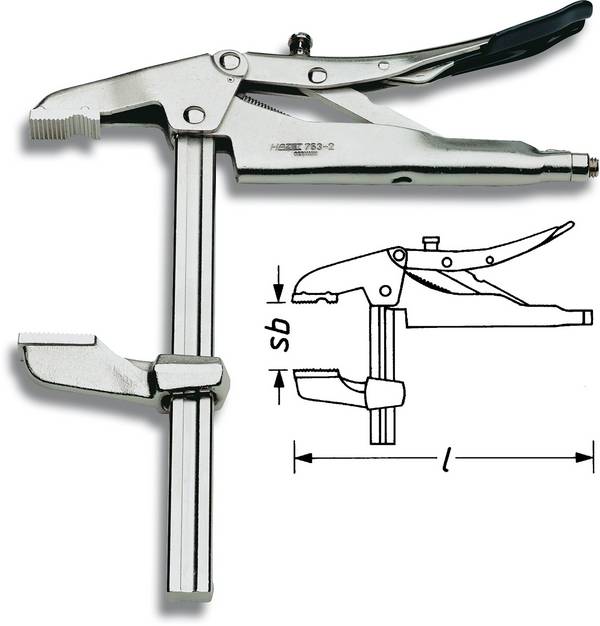 Hazet 753-2 Griptang Recht met uitsparing voor prisma 5 - 75 mm 260 mm