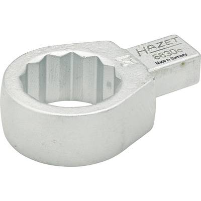 Zilveren moersleutel met twaalfkantig profiel en opschrift 'HAZET 6630, Made in Germany'.