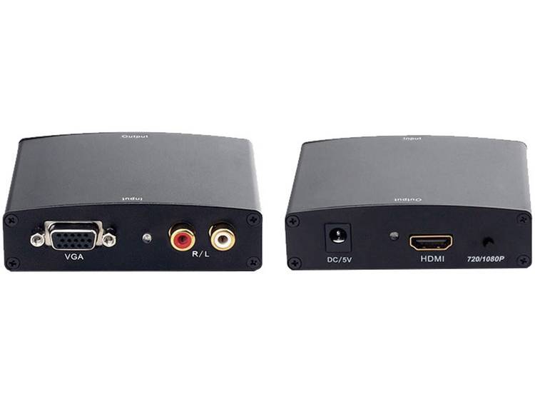 Inakustik VGA + audio naar HDMI AV Converter [1x Cinch-koppeling, VGA bus 1x HDMI-bus]