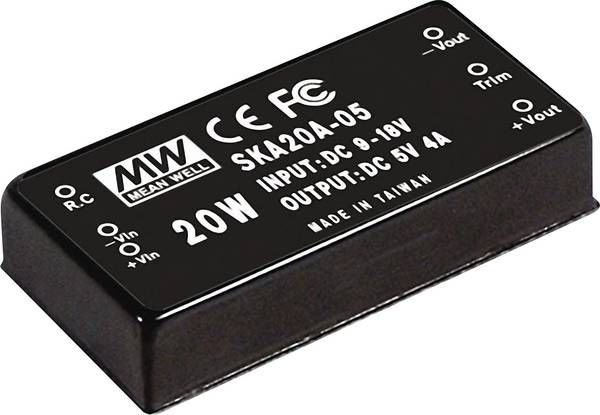 MEAN WELL SKA20A-05 DC/DC-converter 5 V/DC 20 W Aantal uitgangen: 1 x Inhoud 1 stuk(s)