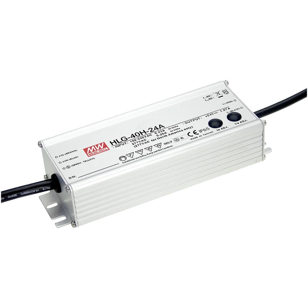Mean Well HLG-40H-20A LED-driver, LED-transformator Constante spanning, Constante stroomsterkte 40 W 2 A 20 V/DC PFC-sc