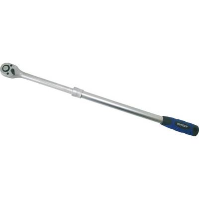 Momentsleutel met lange steel en slipvaste blauwe handgreep, geschikt voor het nauwkeurig aandraaien van bouten en moeren.